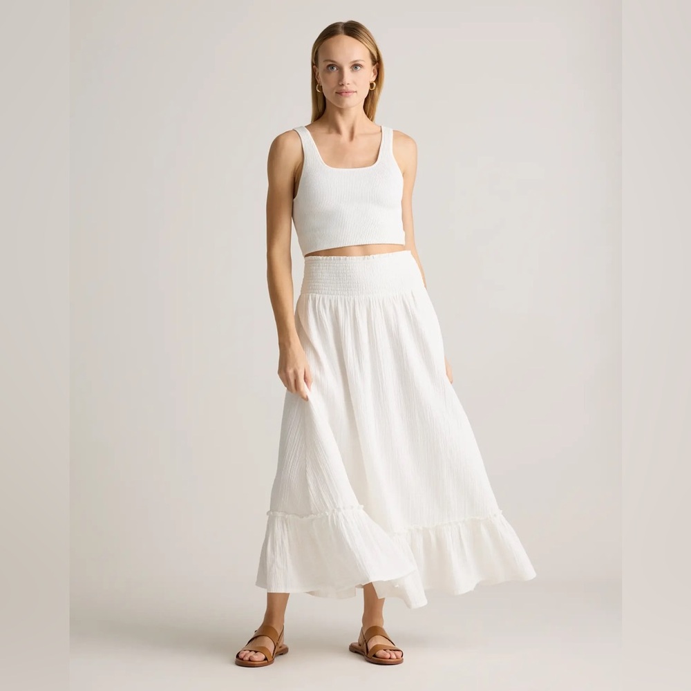 Quince 100% Organic Cotton Gauze Smocked Maxi
Skirt - Picture 3 of 12
